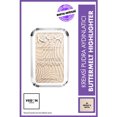 NYX NYX Professional Makeup Buttermelt Highlighter Kremsi Pudra - 05 Bright & Butta fiyatı ve görseli