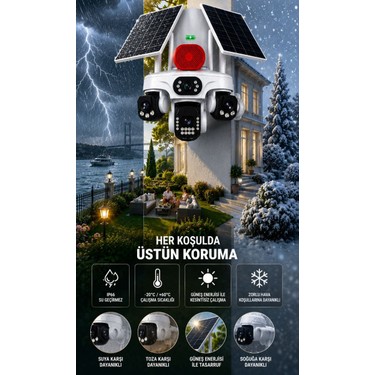 O-kam O-Kam OK337B Premium 12MP 4 Kameralı 4g Çift Solar Panel Aov Gece Görüş Sesli Konuşma Akıllı Kamera — 3. ürün görseli