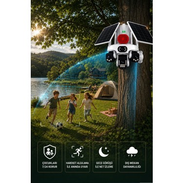 O-kam O-Kam OK337B Premium 12MP 4 Kameralı 4g Çift Solar Panel Aov Gece Görüş Sesli Konuşma Akıllı Kamera — 5. ürün görseli
