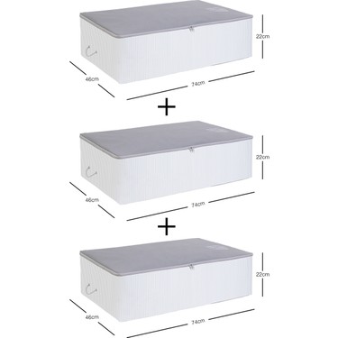 Ocean Home Textile Ocean Home Textile 3 Adet Mega Boy Stuff&Things Gri Baza Altı Yastık Yorgan Kazak Hurcu, Hurç — 2. ürün görseli