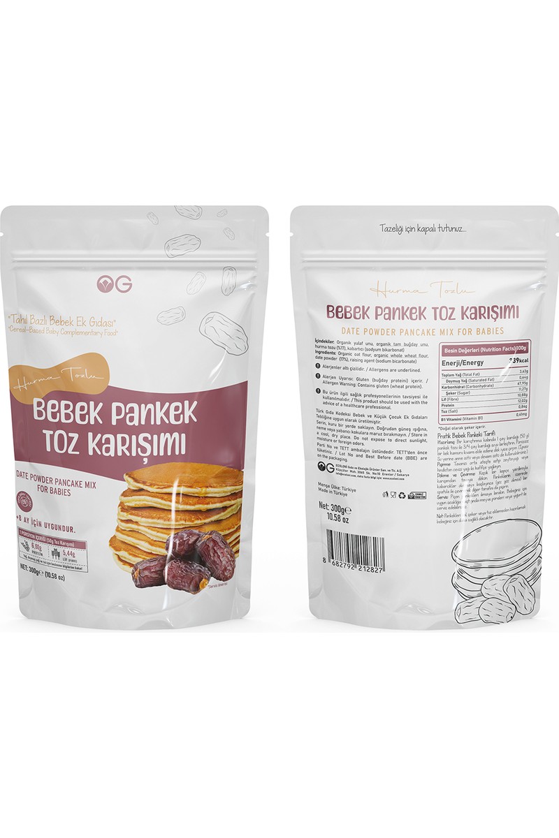 OG OG natural Hurma Tozlu Bebek Pankek Toz Karışımı 300 Gr +8 Ay — 2. ürün görseli
