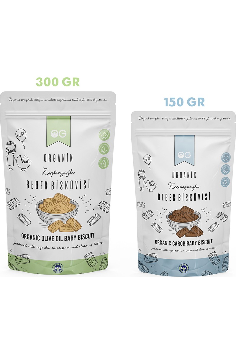 OG natural OG natural Organik Bebek Bisküvisi Seti +6 Ay 150+300 Gram Keçiboynuzlu ve Zeytinyağlı — 4. ürün görseli