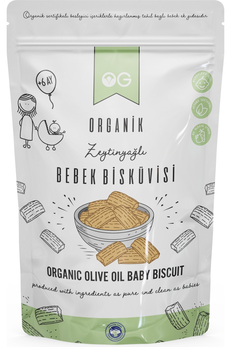 OG natural OG natural Organik Bebek Bisküvisi Seti +6 Ay 150+300 Gram Keçiboynuzlu ve Zeytinyağlı — 5. ürün görseli