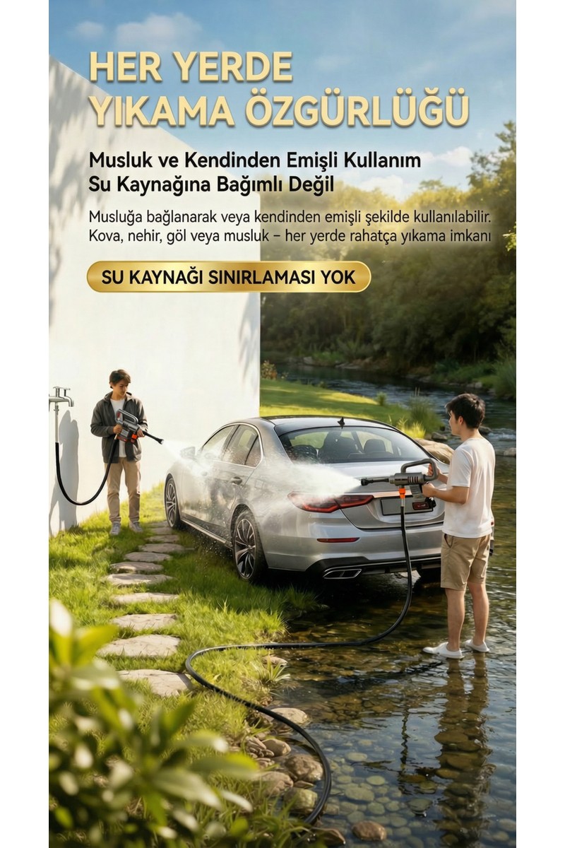 Okaoda Okaoda 4820 Fırçasız Motor Çift Pil Şarjlı Yüksek Basınç Oto Araba Yıkama ve Bahçe Temiz Makinesi — 2. ürün görseli