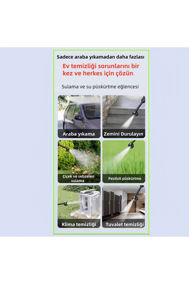 Okaoda Okaoda 775XL Çift Pil Oto Araba Bahçe Klima Halı Ağacı Sulama Şarjlı Yüksek Basınç Yikama Tabancasi Makine — 2. ürün görseli