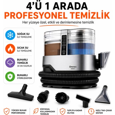 Omnex Omnex Arınmax Buharlı Koltuk ve Halı Yıkama Makinesi 17000KP Çift Tanklı Profesyonel Buhar fiyatı ve görseli