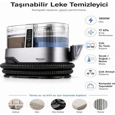 Omnex Omnex Arınmax Buharlı Koltuk ve Halı Yıkama Makinesi  17000KP Çift Tanklı  Profesyonel Buhar — 6. ürün görseli