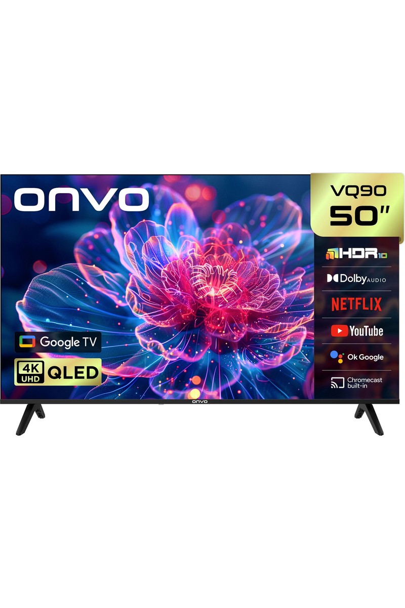 Onvo 50VQ90F3UA 50'' 127 Ekran Uydu Alıcılı 4K Ultra HD Google Smart QLED TV