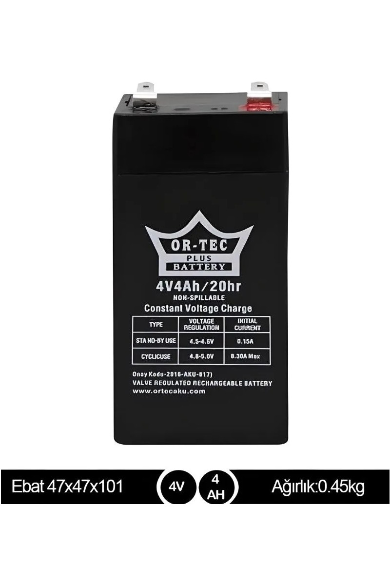Or-Tec Or-Tec Ortec 4 V 4 Ah Kuru Akü Kesintisiz Güç Kaynağı İçin Uygun Aydınlatma ve Güneş Enerji — 2. ürün görseli