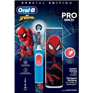 Oral-B Oral-B Vitality Pro Kids 3+ Spider-Man Elektrikli Diş Fırçası Kırmızı - Mavi Su Geçirmez 1 fiyatı ve görseli