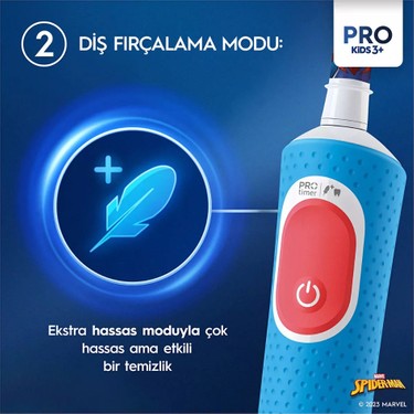 Oral-B Oral-B Vitality Pro Kids 3+ Spider-Man Elektrikli Diş Fırçası Kırmızı - Mavi Su Geçirmez 1 — 3. ürün görseli