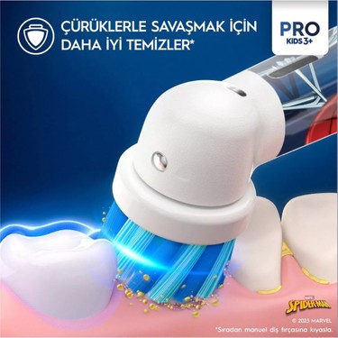Oral-B Oral-B Vitality Pro Kids 3+ Spider-Man Elektrikli Diş Fırçası Kırmızı - Mavi Su Geçirmez 1 — 5. ürün görseli