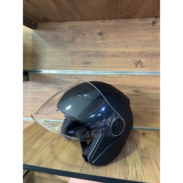 Oso Polar Oso Polar Mat Siyah Koruma Gözlüklü Yarım Kask XL Beden ABS Malzeme ile Güvenli ve Konforlu — 5. ürün görseli