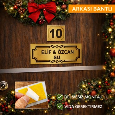 Outdoor One Outdoor One Kişiye Özel Kapı İsimlikleri | Aynı Gün Üretim | Hediyelik Konsept Lüks Gold Kapı — 3. ürün görseli
