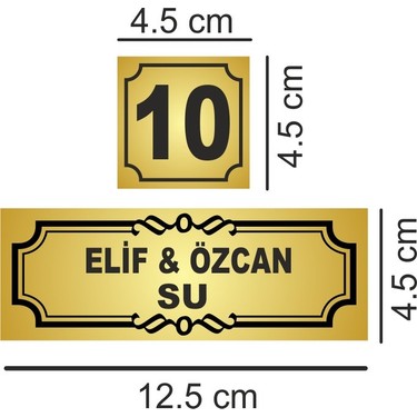Outdoor One Outdoor One Kişiye Özel Kapı İsimlikleri | Aynı Gün Üretim | Hediyelik Konsept Lüks Gold Kapı — 4. ürün görseli