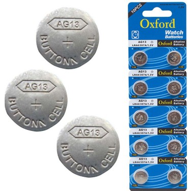 Oxford Oxford AG13 LR44 Düğme Pil 10’lu Paket Alkalin 1,55 Volt Kaliteli Saat — 2. ürün görseli