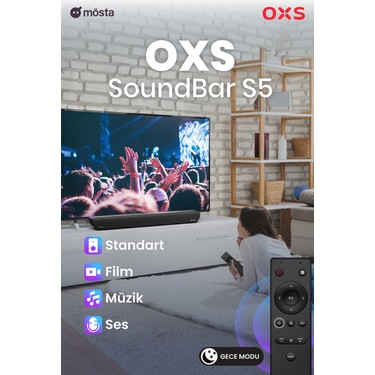 Oxs Oxs S5 Dolby Atmos HDMI Earc, Dolby Atmos 3.1.2 Dahili Subwoofer Tv Için Sound — 5. ürün görseli