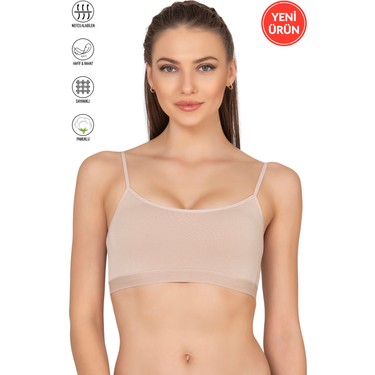Özkan Underwear Özkan 27409 Kadın Pamuklu Likralı Çıkarılabilir Pedli Balensiz Süprem Kumaş Ip Askılı Sporcu Sütyen fiyatı ve görseli
