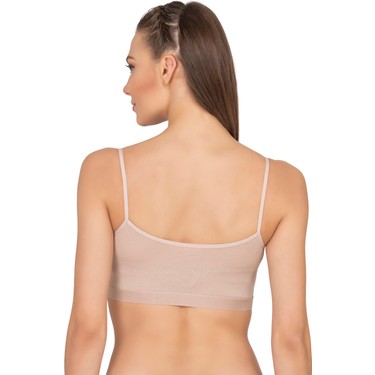 Özkan Underwear Özkan 27409 Kadın Pamuklu Likralı Çıkarılabilir Pedli Balensiz Süprem Kumaş Ip Askılı Sporcu Sütyen — 2. ürün görseli