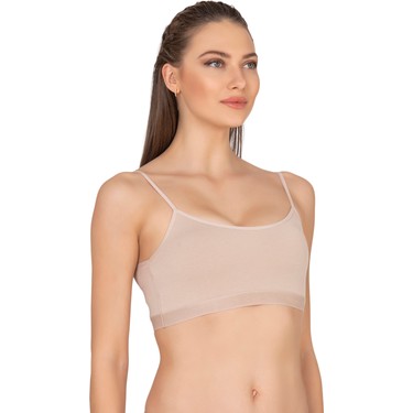 Özkan Underwear Özkan 27409 Kadın Pamuklu Likralı Çıkarılabilir Pedli Balensiz Süprem Kumaş Ip Askılı Sporcu Sütyen — 3. ürün görseli