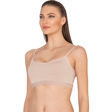 Özkan Underwear Özkan 27409 Kadın Pamuklu Likralı Çıkarılabilir Pedli Balensiz Süprem Kumaş Ip Askılı Sporcu Sütyen — 4. ürün görseli