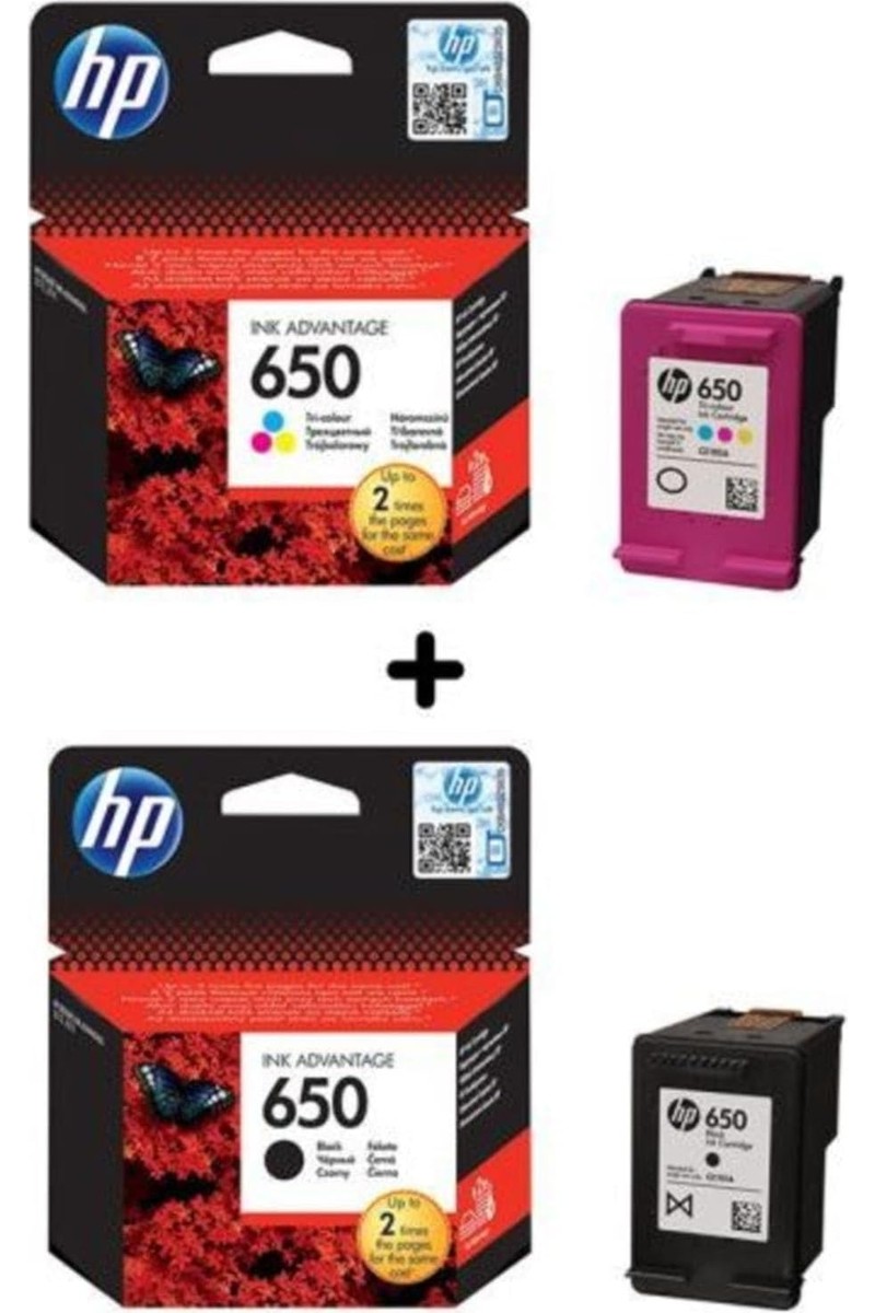Palmira Demir Palmira Demir Hp 650 Siyah ve Renkli Kartuş Seti (CZ101AE, CZ102AE) Deskjet Ink Advantage Serisi — 3. ürün görseli