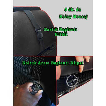 Konforum Pamuklu Kumaş Oto Koltuk Minderi Seti - Koltuk Koruma Kılıfı (Ön&arka Set)Model 8 Siyah — 3. ürün görseli