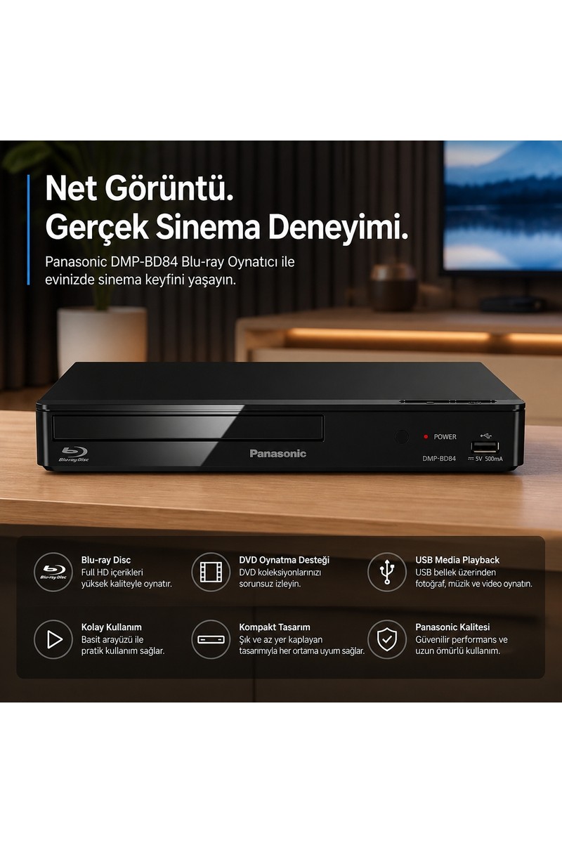 Panasonic Panasonic Blu-Ray Oynatıcı "yüksek Çözünürlüklü Ses Dosyalarını Ev Ağından — 6. ürün görseli