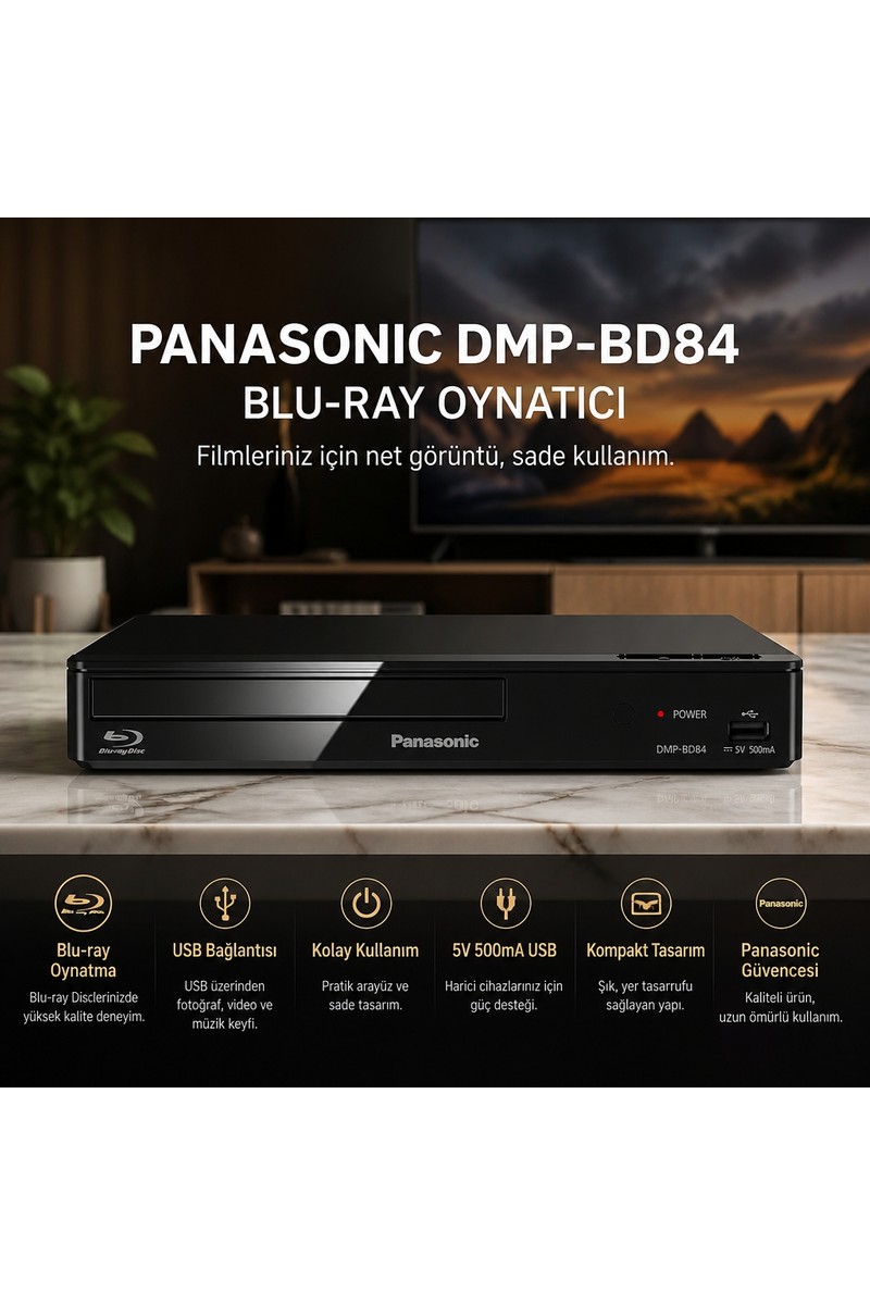 Panasonic Panasonic Blu-Ray Oynatıcı "yüksek Çözünürlüklü Sesle Filmlerin Atmosferine — 6. ürün görseli