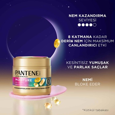 Pantene Pantene Keratin Koruyucu Maske 300 ml Nem Yüklemesi Besleyici Etkili Aşırı Kuru Saçlar — 5. ürün görseli