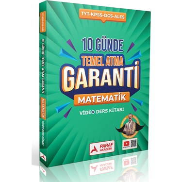 Paraf Yayınları Paraf Yayınları Selim Yüksel'in 10 Günde Temel Atma Garanti Matematik Video Ders Kitabı 224 Sayfa fiyatı ve görseli