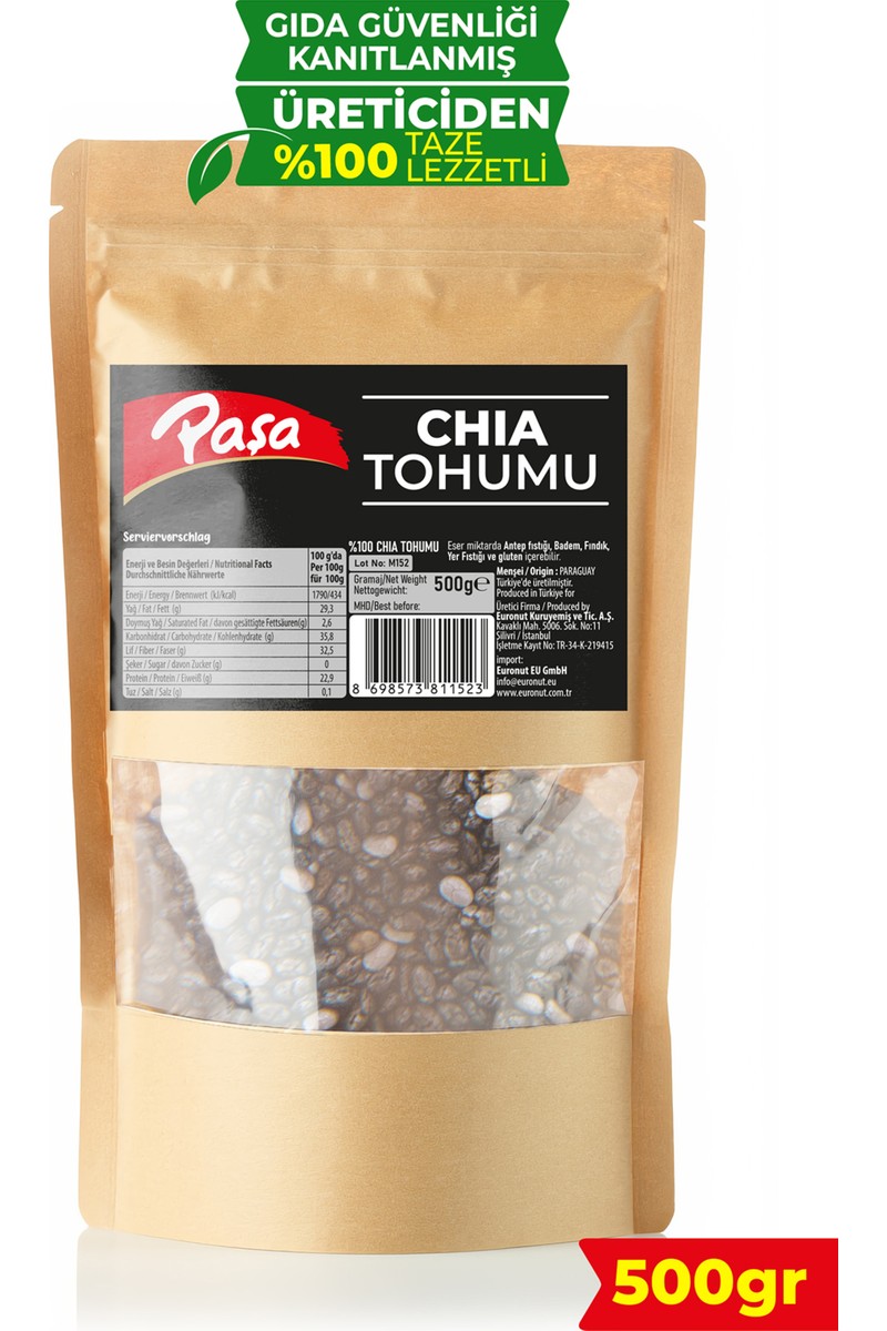 Paşa Kuruyemiş Paşa Kuruyemiş Chia Tohumu 500 gr – Yüksek Lifli ve Omega-3 — 6. ürün görseli