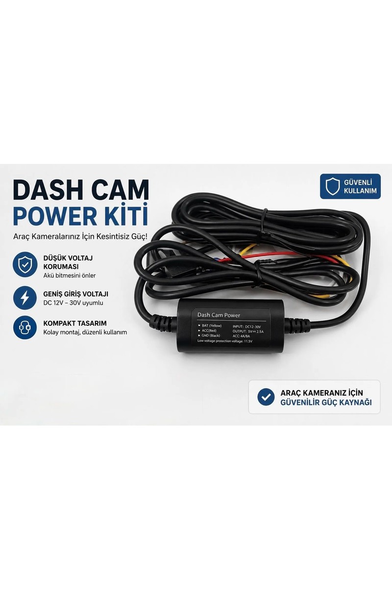 Paul Paul Type-C Girişli 7/24 Araç Kamerası Park Modu Bağlantı Kiti Hardwire Kit 3 Metre Sigorta — 6. ürün görseli