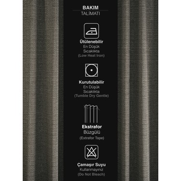 Perle Perle Koyu Gri Renk Keten Dokulu Fon Perde Ekstrafor Büzgülü Modern Tasarım 100 x 250 — 5. ürün görseli
