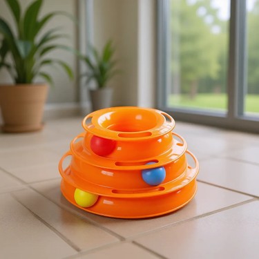 PetZoom Petzoom Tower Of Tracks 3 Katlı Kedi Oyuncağı Dayanıklı ABS Plastik ile Eğlenceli Oyun ve Zihinsel — 4. ürün görseli