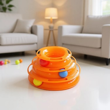 PetZoom Petzoom Tower Of Tracks 3 Katlı Kedi Oyuncağı Dayanıklı ABS Plastik ile Eğlenceli Oyun ve Zihinsel — 5. ürün görseli