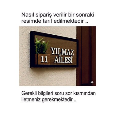 Pey Aksesuar Pey Aksesuar Kişiye Özel Çiçekli Ahşap Kapı Numarası Kapı Süsü Kahverengi Renkli Estetik — 2. ürün görseli