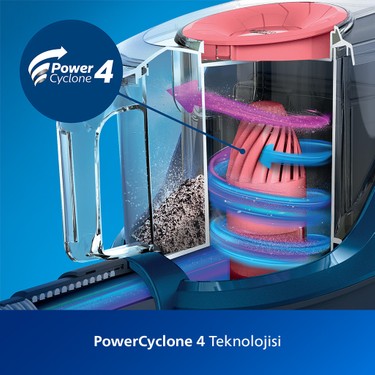 Philips Philips 2000 Serisi Torbasiz Elektrikli Süpürge, 750W, PowerCyclone 4, Super Clean Air Filtre, — 6. ürün görseli