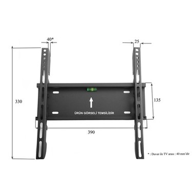 Plus Aparat Plus Aparat PA-2655 26”- 55” Televizyon Sabit Askı Aparatı + Su Terazisi HEDİYELİ (Curved — 2. ürün görseli