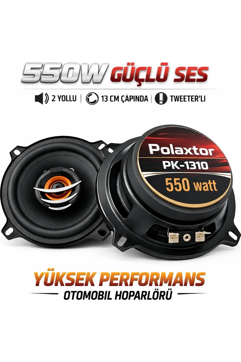 Polaxtor Poke PK-1310 Oto Hoparlör 550W 13CM Tweeterli Oto Hoparlör Takımı 2 ADET
