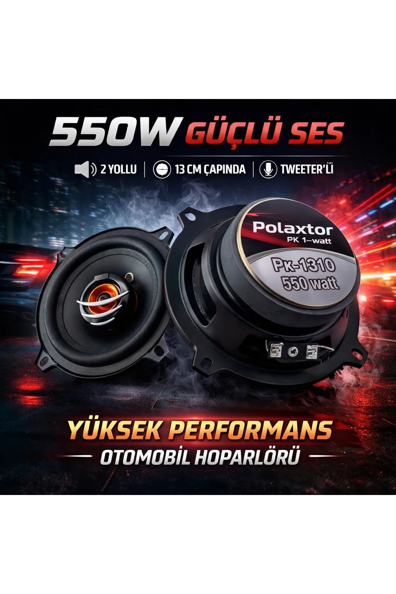 Polaxtor Polaxtor Poke PK-1310 Oto Hoparlör 550W 13CM Tweeterli Oto Hoparlör Takımı 2 ADET — 3. ürün görseli