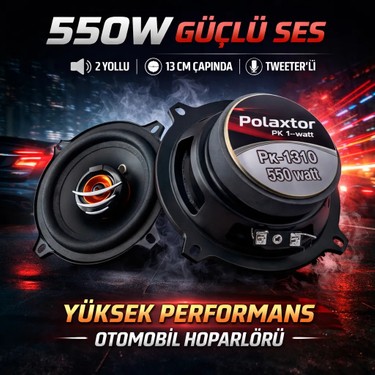 Polaxtor Polaxtor Poke PK-1310 Oto Hoparlör 550W 13CM Tweeterli Oto Hoparlör Takımı 2 — 3. ürün görseli