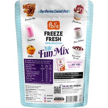 Pol's Freeze Fresh Pol's Freeze Fresh Dondurularak Kurutulmuş Fun Mix 20 gr Türkiye Menşeli Katkısız Meyve — 4. ürün görseli