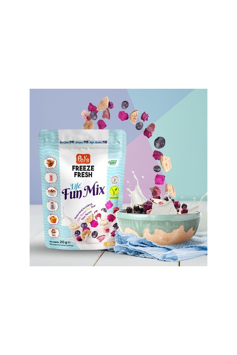 Pol's Freeze Fresh Pol's Freeze Fresh Dondurularak Kurutulmuş Fun Mix 20 gr Türkiye Menşeli Katkısız Meyve — 6. ürün görseli