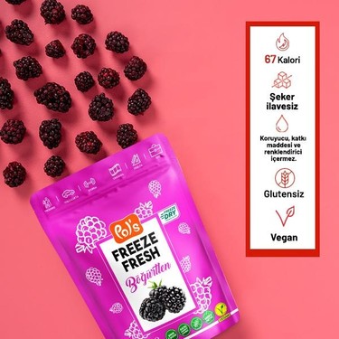 Pol's Freeze Fresh Pol's Freeze Fresh Pol’s Freeze Fresh Dondurularak Kurutulmuş Böğürtlen 20 fiyatı ve görseli