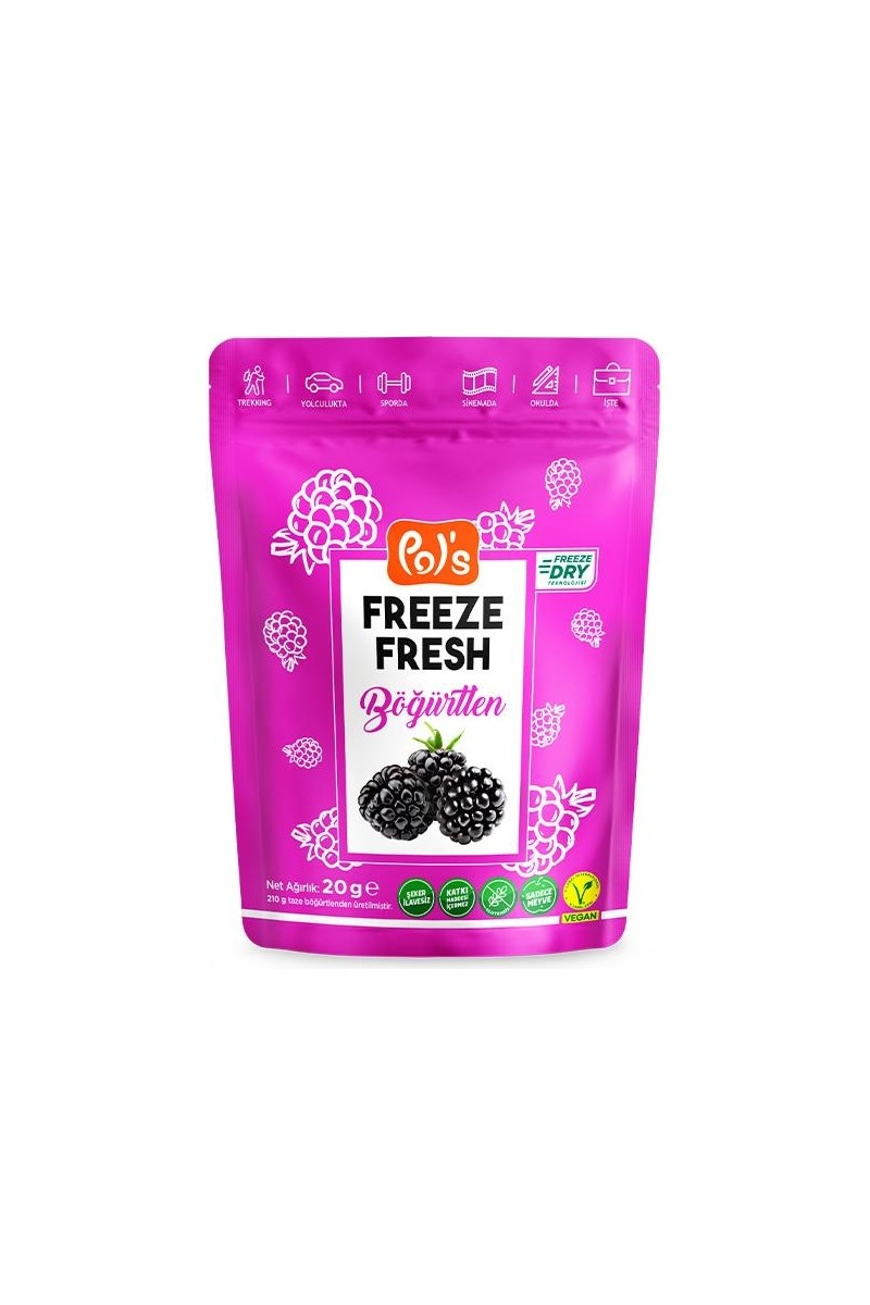 Pol's Freeze Fresh Pol's Freeze Fresh Pol’s Freeze Fresh Dondurularak Kurutulmuş Böğürtlen 20 — 5. ürün görseli