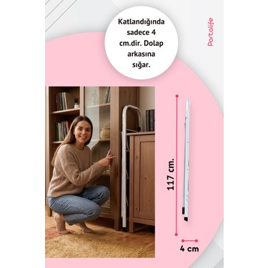 Portalife Portalife 3 Basamaklı Beyaz Çelik Merdiven - Ekstra Güçlü Gövde - Kalın — 3. ürün görseli