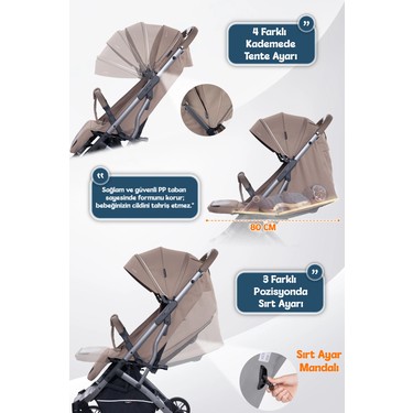 Prego Prego Lotus Pro Kabin Boy Bebek Arabası - Tek Elle Katlanır -Hafif -Uv Tenteli - Yağmurluk-Ayak — 2. ürün görseli