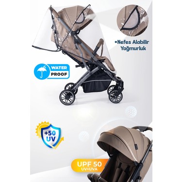 Prego Prego Lotus Pro Kabin Boy Bebek Arabası - Tek Elle Katlanır -Hafif -Uv Tenteli - Yağmurluk-Ayak — 3. ürün görseli