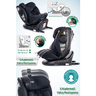 Prego Prego Odinfix Alarmlı 360 Derece Dönebilen -0-36 kg -I-Size Belgeli - Top Tetherlı Oto — 2. ürün görseli